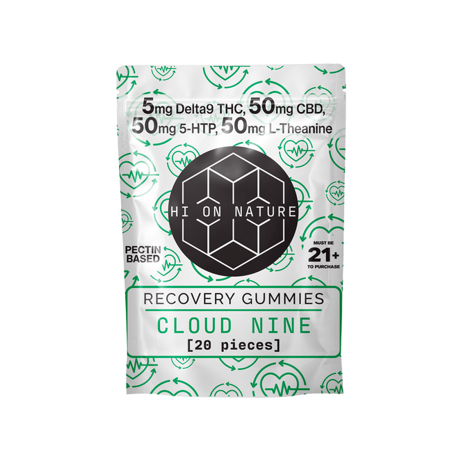 100mg D9 Recovery Gummies - Pectin Based Infused With CBD, 5-HTP, and L-Theanine Best Sales Price - Gummies