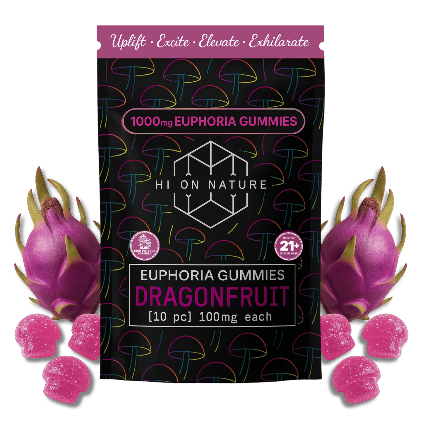 Hi On Nature Magic Mushroom Euphoria Gummies