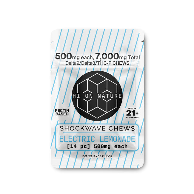 Hi On Nature 7000mg D9/D8/P Shockwave Chews - Pectin Based Infused Hemp Extract Edibles