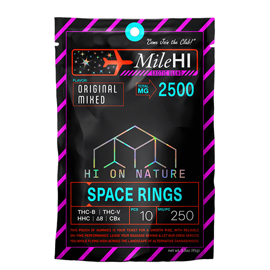 Hi On Nature 2500mg MILE HI BLEND SPACE RINGS - ORIGINAL Best Sales Price - Gummies