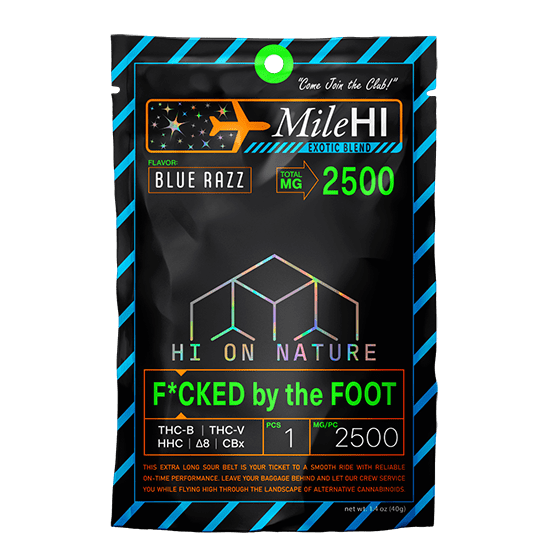 Hi On Nature2500mg MILE HI F*CKED BY THE FOOT - BLUE RAZZ Best Sales Price - Gummies