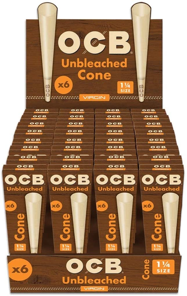 OCB Unbleached Cones - 1 1/4 - 6 Pack Best Sales Price - Rolling Papers & Supplies