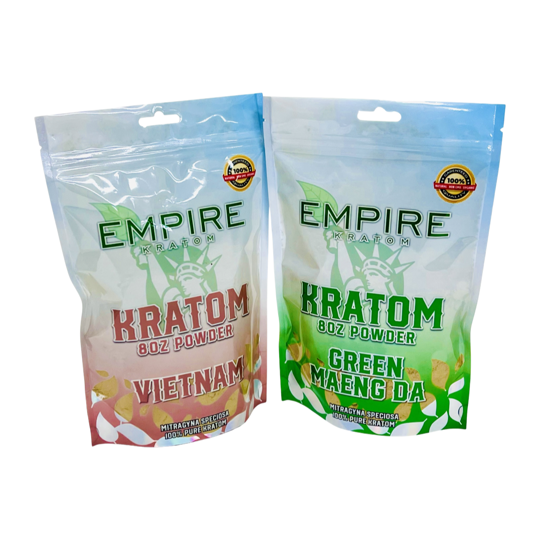 EMPIRE KRATOM - Powder - 8oz - Mylar (10 Strains) - Single Unit Best Sales Price - Edibles