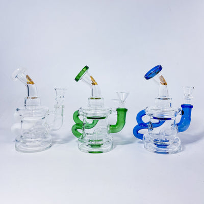 Bh6 46 - Mini Klein Recycler Illuminati Glass Best Sales Price - Bongs