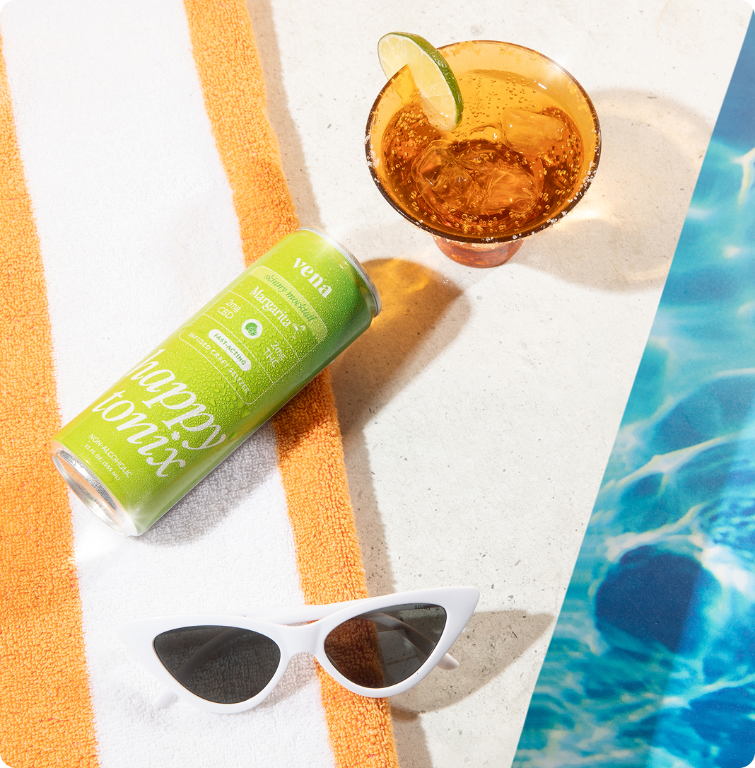 Vena CBD Happy Tonix Seltzers | Skinny Mocktails THC Drink