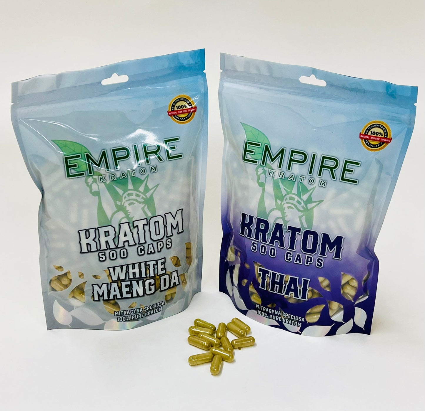 EMPIRE KRATOM - Capsules - 500 Count - Mylar (10 Strains) - Single Unit Best Sales Price - Edibles