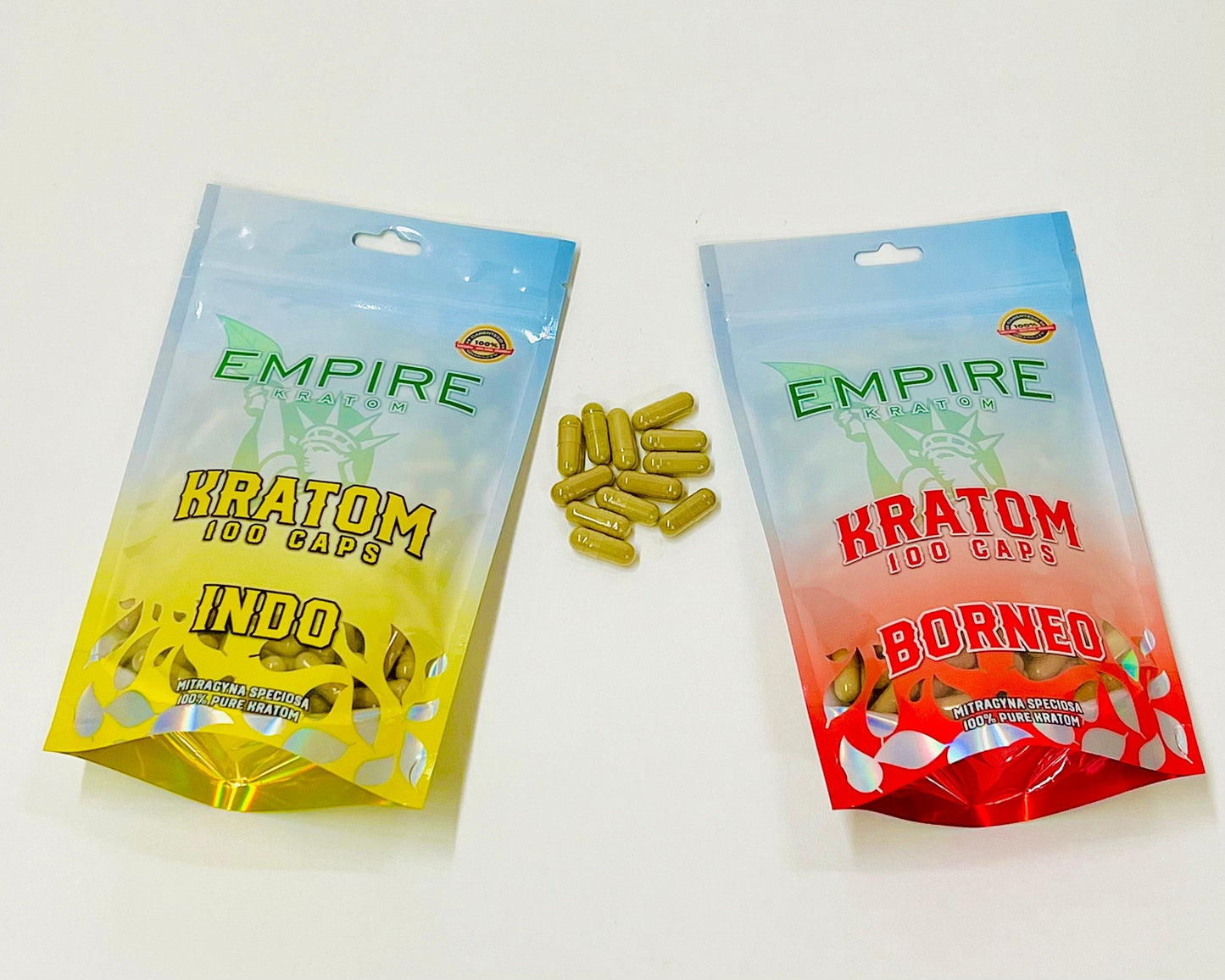 EMPIRE KRATOM - Capsules - 100 Count - Mylar (10 Strains) Best Sales Price - Edibles