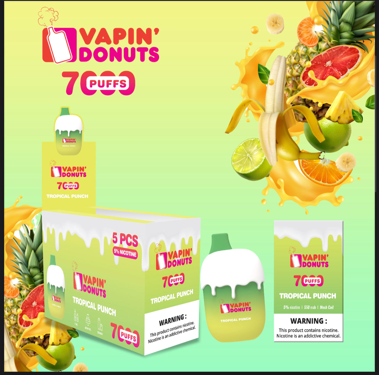 Vapin D Vapin Donuts - Drip 7000 Puffs - Single Unit Best Sales Price - Disposables