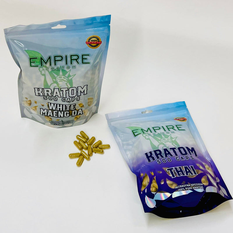 EMPIRE KRATOM - Capsules - 500 Count - Mylar (10 Strains) - Single Unit Best Sales Price - Edibles