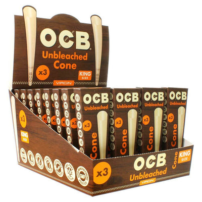 OCB Unbleached King Size Cones - 32 Packs of 3 Best Sales Price - Rolling Papers & Supplies