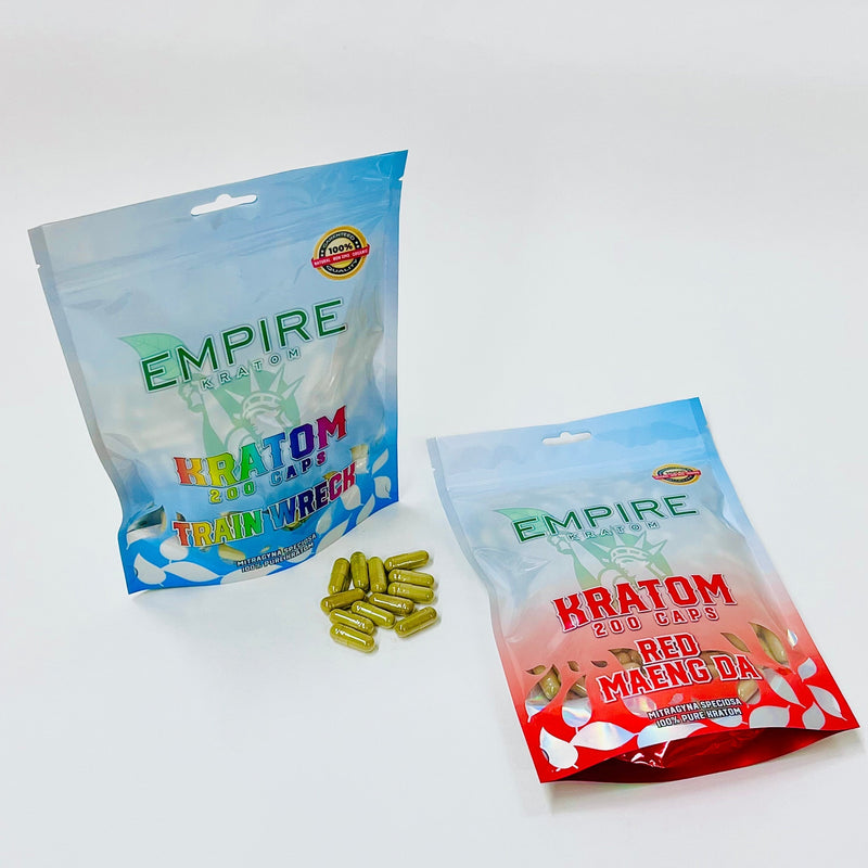 EMPIRE KRATOM - Capsules - 200 Count - Mylar (10 Strains) Best Sales Price - Edibles