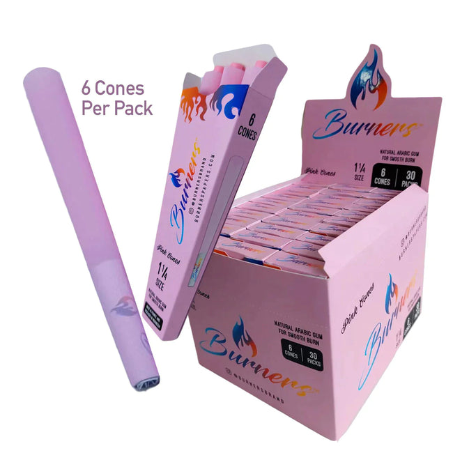 Burners Pre-rolled Cones 1 1/4 - Pack of 6 Best Sales Price - Rolling Papers & Supplies