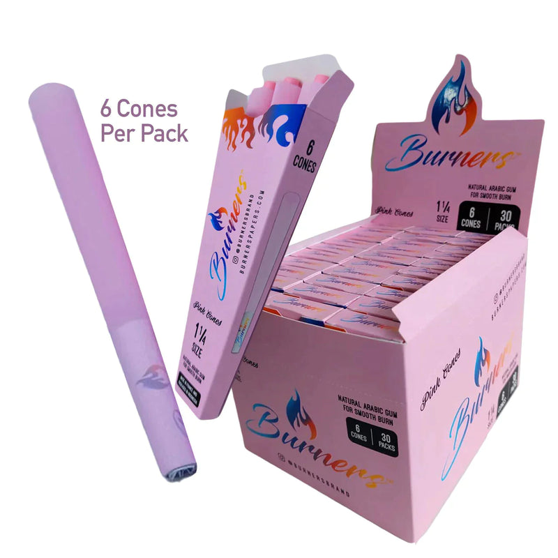 Burners Pre-rolled Cones 1 1/4 - Pack of 6 Best Sales Price - Rolling Papers & Supplies