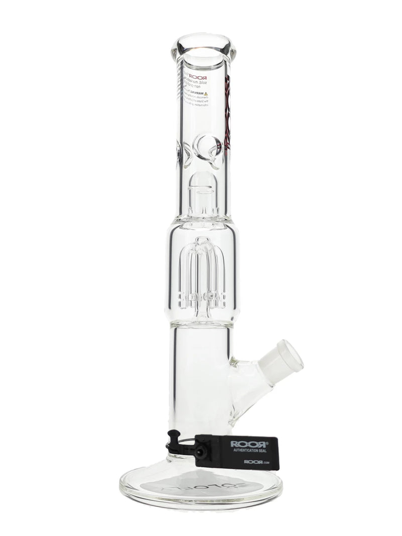 14″ ROOR Clear Tech 4-Arm Tree Straight Tube Water Pipe Best Sales Price - Bongs