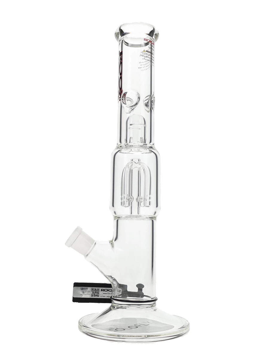 14″ ROOR Clear Tech 4-Arm Tree Straight Tube Water Pipe Best Sales Price - Bongs