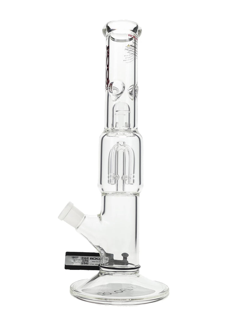 14″ ROOR Clear Tech 4-Arm Tree Straight Tube Water Pipe Best Sales Price - Bongs