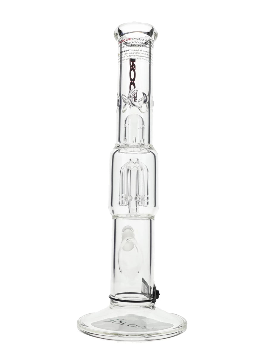 14″ ROOR Clear Tech 4-Arm Tree Straight Tube Water Pipe Best Sales Price - Bongs