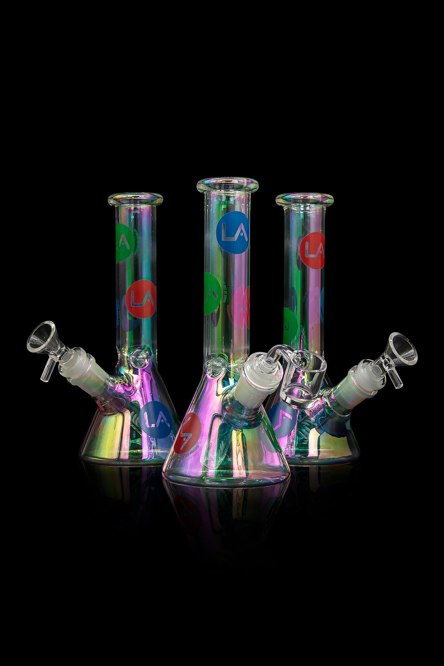 LA Pipes Limited Edition 8" Iridescent Disco Beaker Set Best Sales Price - Smoking Pipes