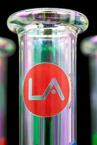 LA Pipes Limited Edition 8" Iridescent Disco Beaker Set Best Sales Price - Smoking Pipes