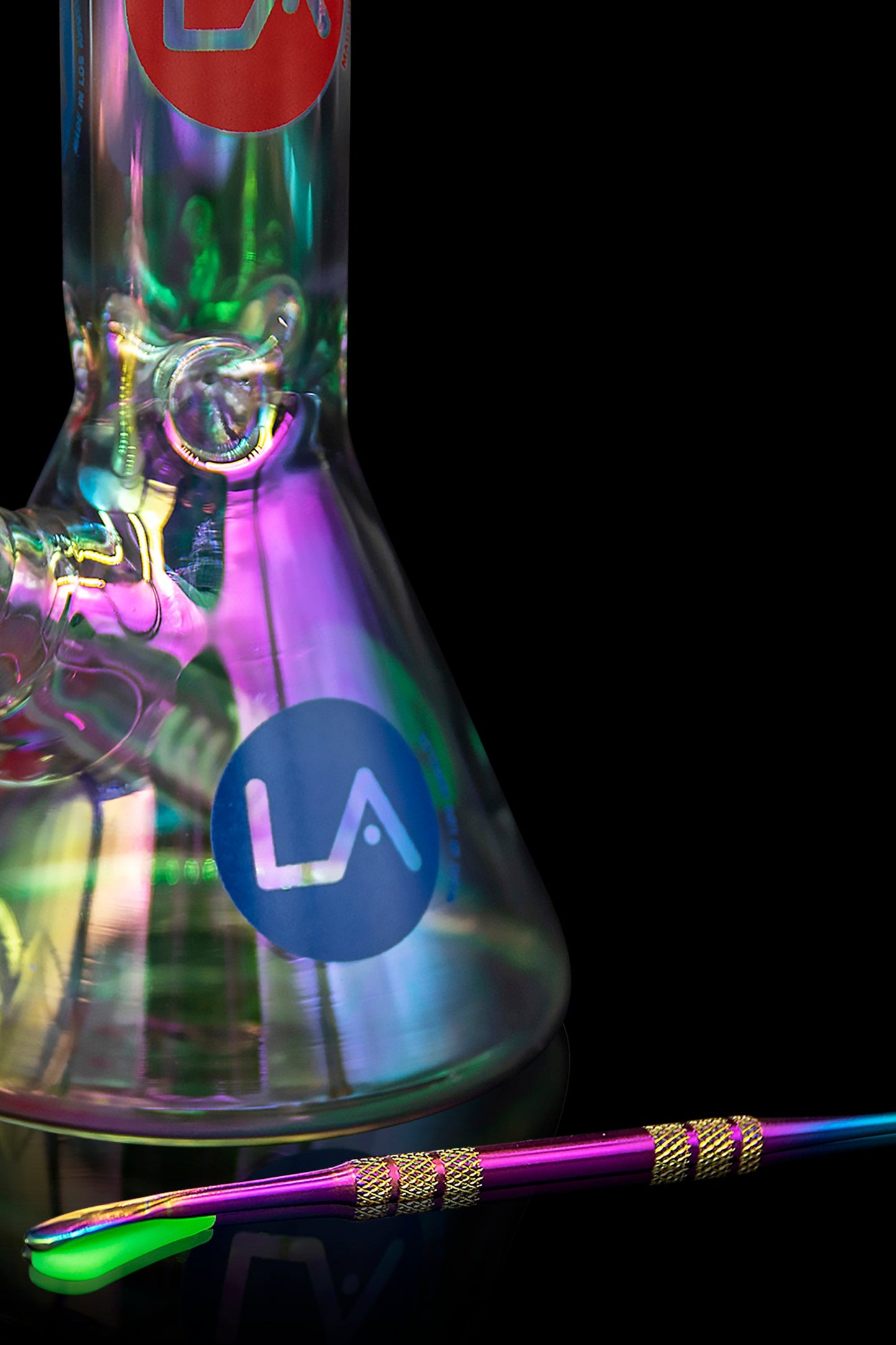 LA Pipes Limited Edition 8" Iridescent Disco Beaker Set Best Sales Price - Smoking Pipes