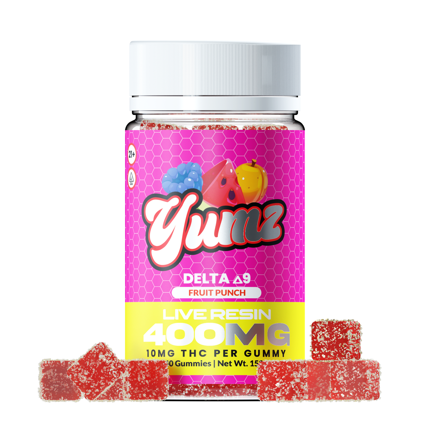 THC Gummies ( Farm Bill Compliant Delta-9 THC ) YUMZ LAB - Fruit Punch Best Sales Price - Gummies