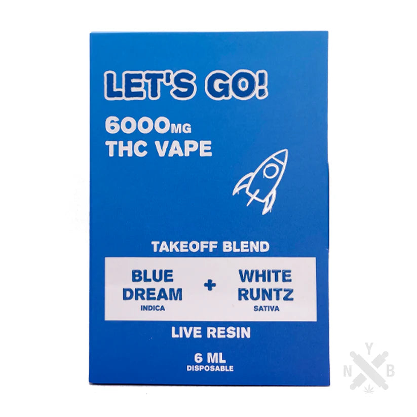 Jelly NYB Let’s Go 6mL Disposable Live Resin THC Vape – 6000mg Takeoff Blend