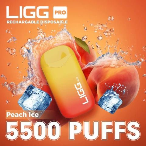 Ligg Pro 5500 Puffs Disposable Vape - Peach Ice Best Sales Price - Disposables