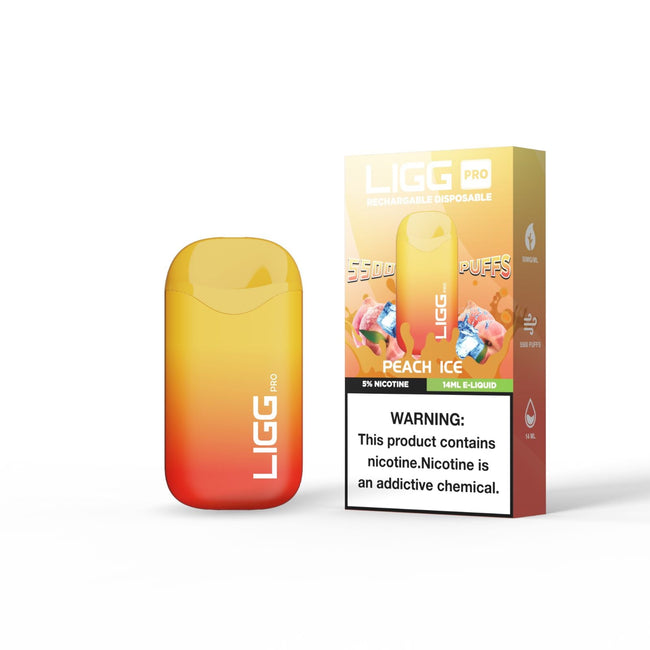 Ligg Pro 5500 Puffs Disposable Vape - Peach Ice Best Sales Price - Disposables