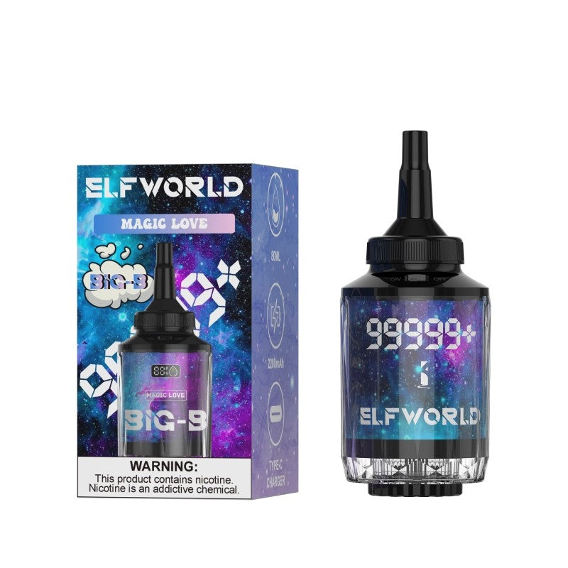 Elfworld Big-B 99999 Puffs Disposable Hookah (80ml, 0.5%)