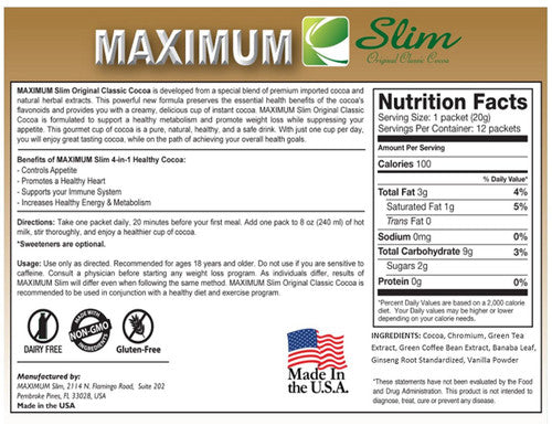 Maximum Slim Original Classic Cocoa