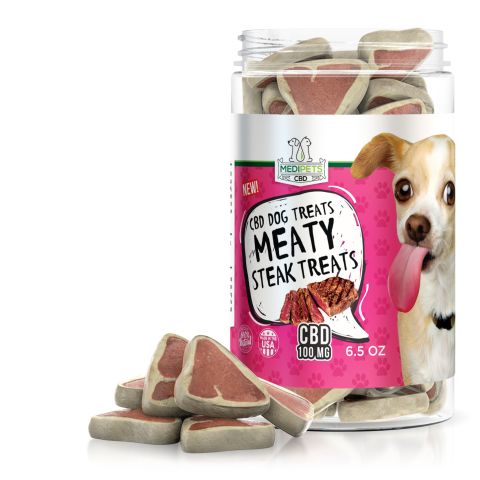 MediPets CBD Dog Treats - Meaty Steak Treats - 100mg Best Sales Price - Pet CBD