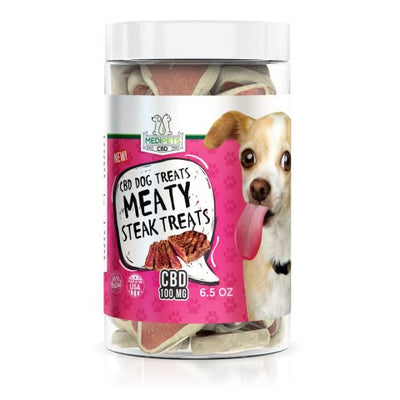 MediPets CBD Dog Treats - Meaty Steak Treats - 100mg Best Sales Price - Pet CBD