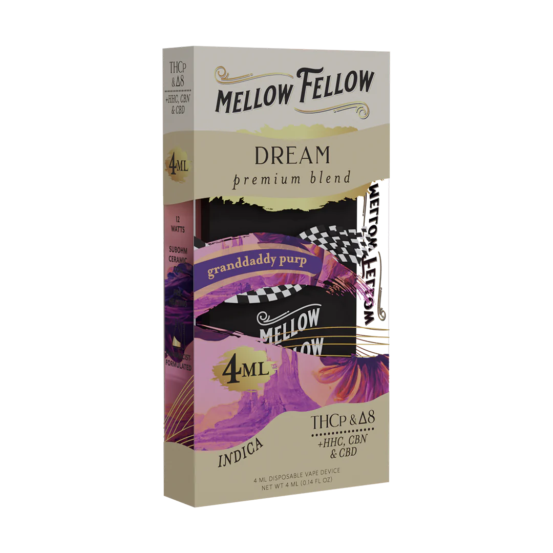 Mellow Fellow Dream Blend 4ML Disposable Vape Granddaddy Purp Best Sales Price - Vape Pens