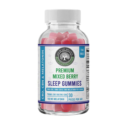 Leaf Life Mixed Berry Sleep Gummies Melatonin, CBD, CBN. Best Sales Price - Gummies