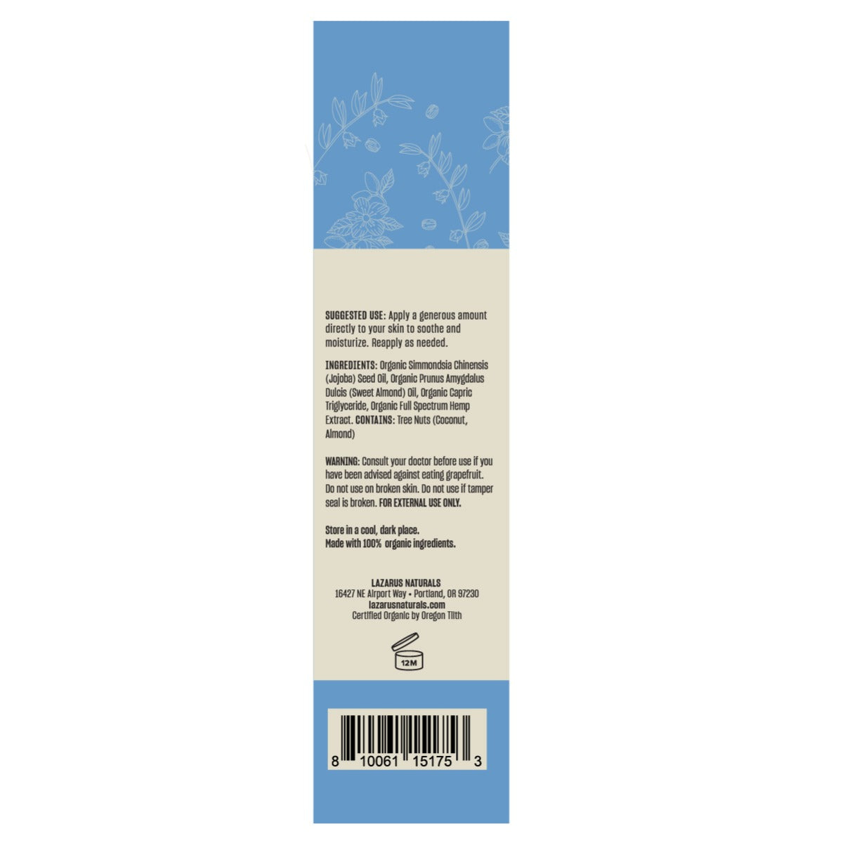 Lazarus Naturals ORGANIC CBD BODY + MASSAGE OIL