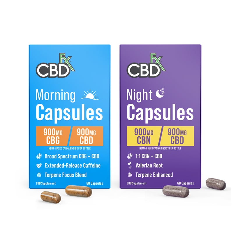 CBDfx Morning & Night CBD Capsules Set