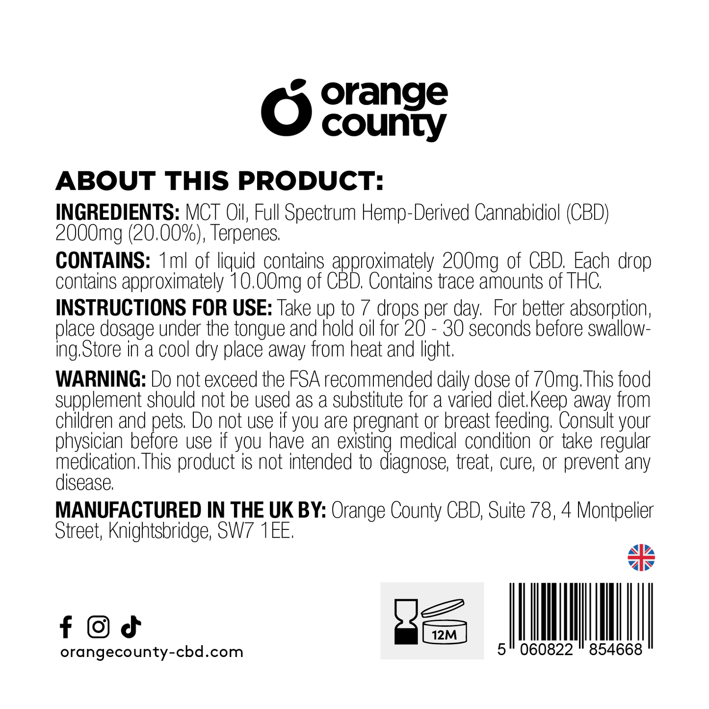 2000mg CBD Oil (10ml)