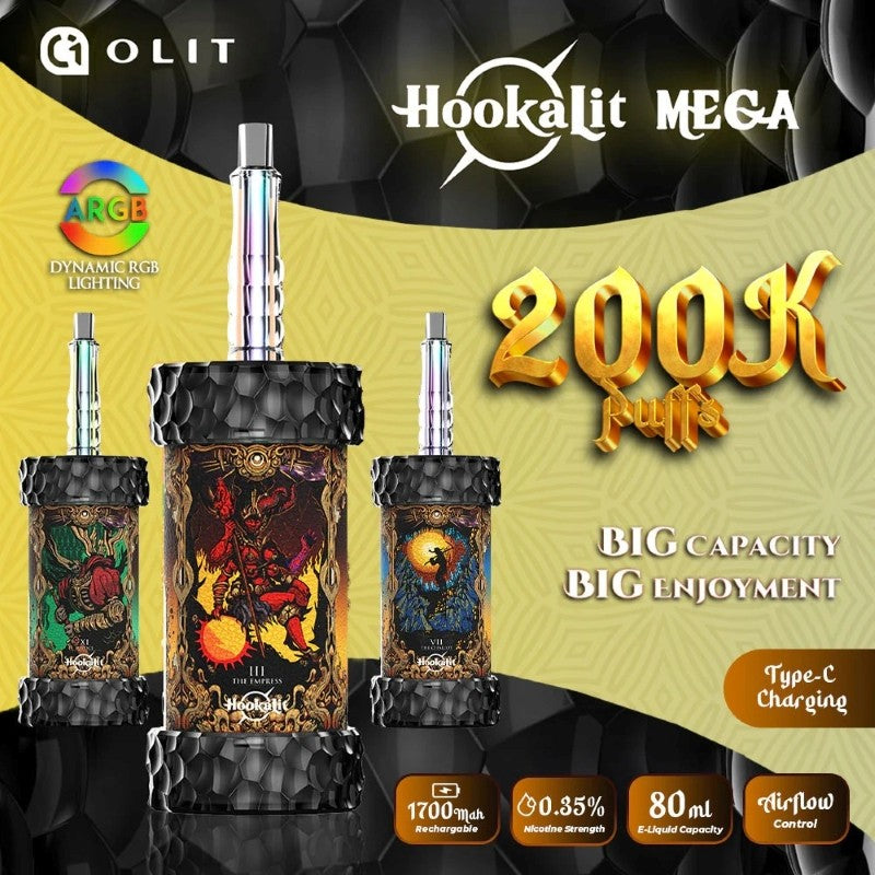 Olit Hookalit Mega 200K Disposable Hookah Head (80ml, 0.35%)