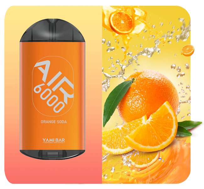 Yami Bar Air 6000 Disposable 6000 Puffs - Orange Soda Best Sales Price - Disposables