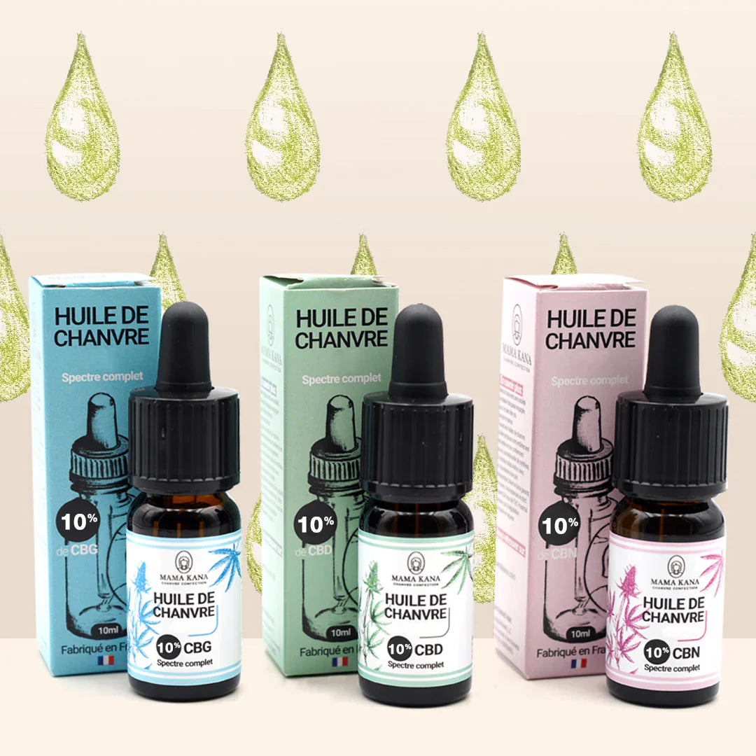 MAMA KANA CBD Pack Découverte Huiles 10% 💧 Best Sales Price - Tincture Oil