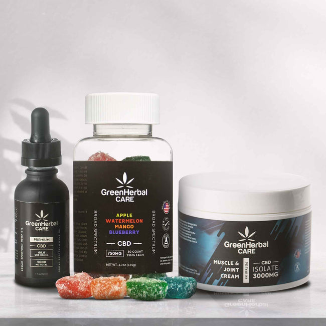 Green Herbal Care CBD Wellness Renewal Pack Bundles Gummies Oils Cream Best Sales Price - Bundles