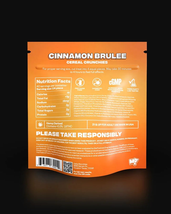 Delta Munchies Cinnamon Brulee 500mg THC+CBD Cereal Crunchies Best Sales Price - Gummies