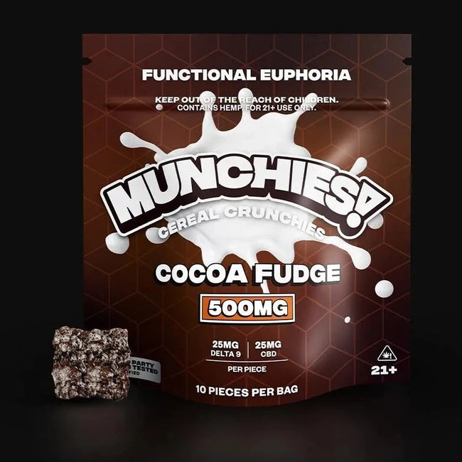 Delta Munchies Cocoa Fudge 500mg THC+CBD Cereal Crunchies Best Sales Price - Gummies