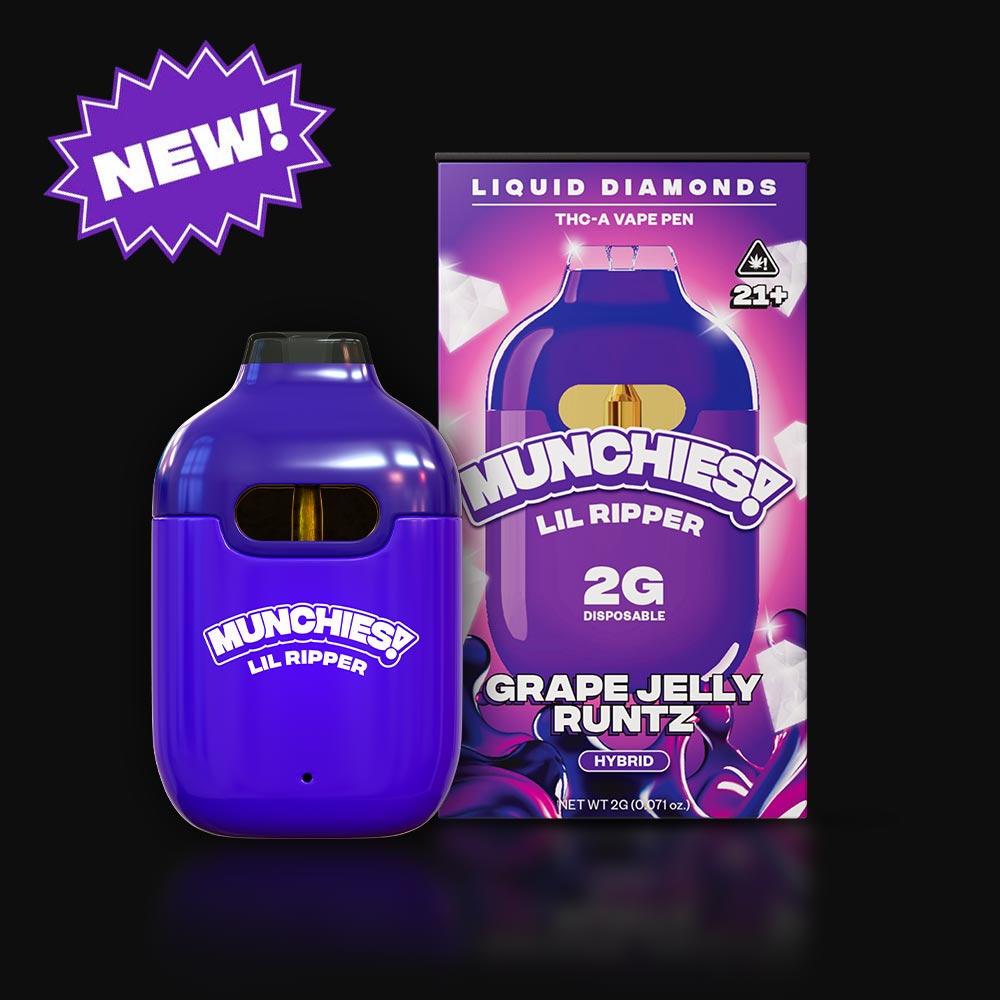 Delta Munchies 2g Lil Ripper THCA Liquid Diamond Vape Grape Jelly Runtz