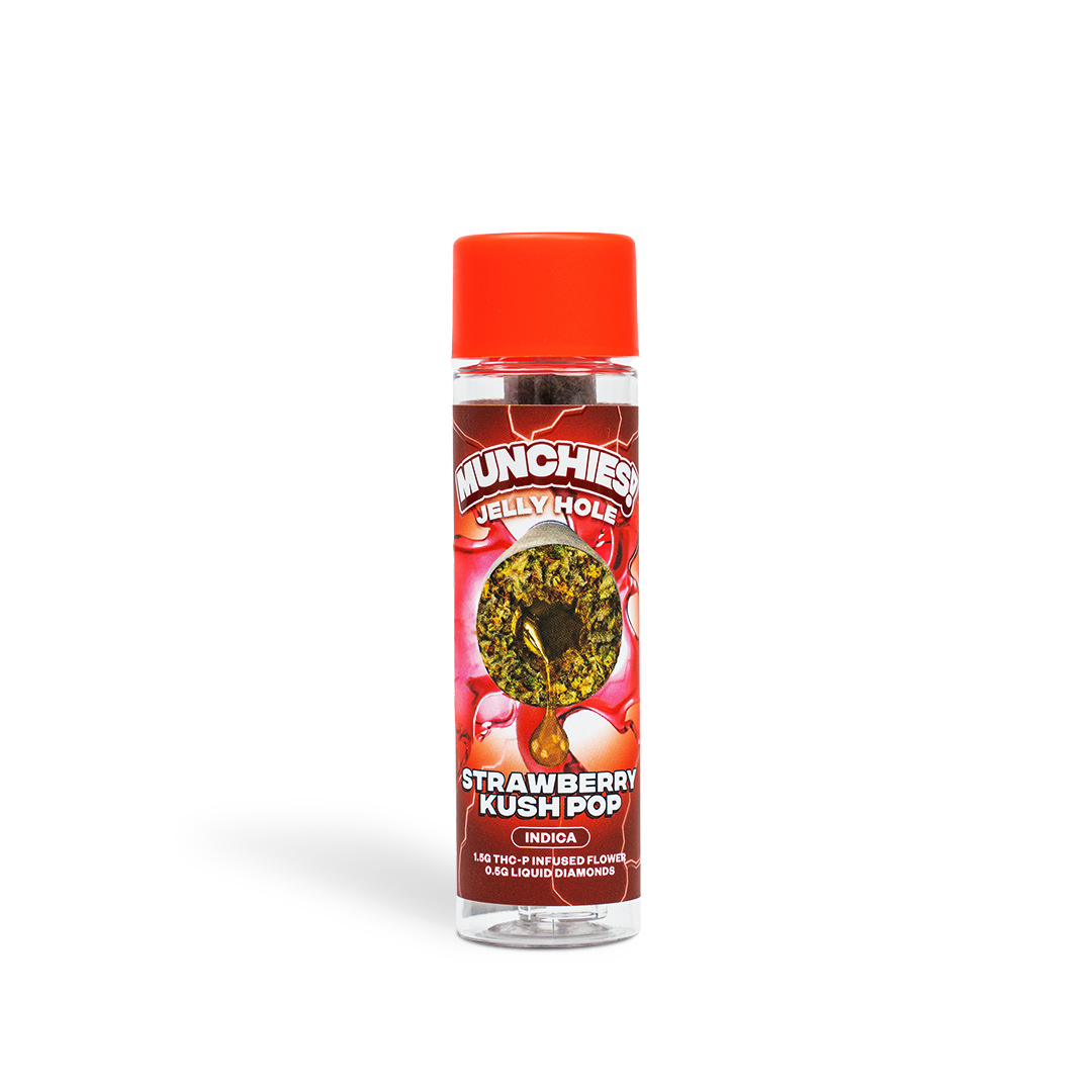 Delta Munchies Strawberry Kush Pop - 2g Jelly Holes THCP Prerolls