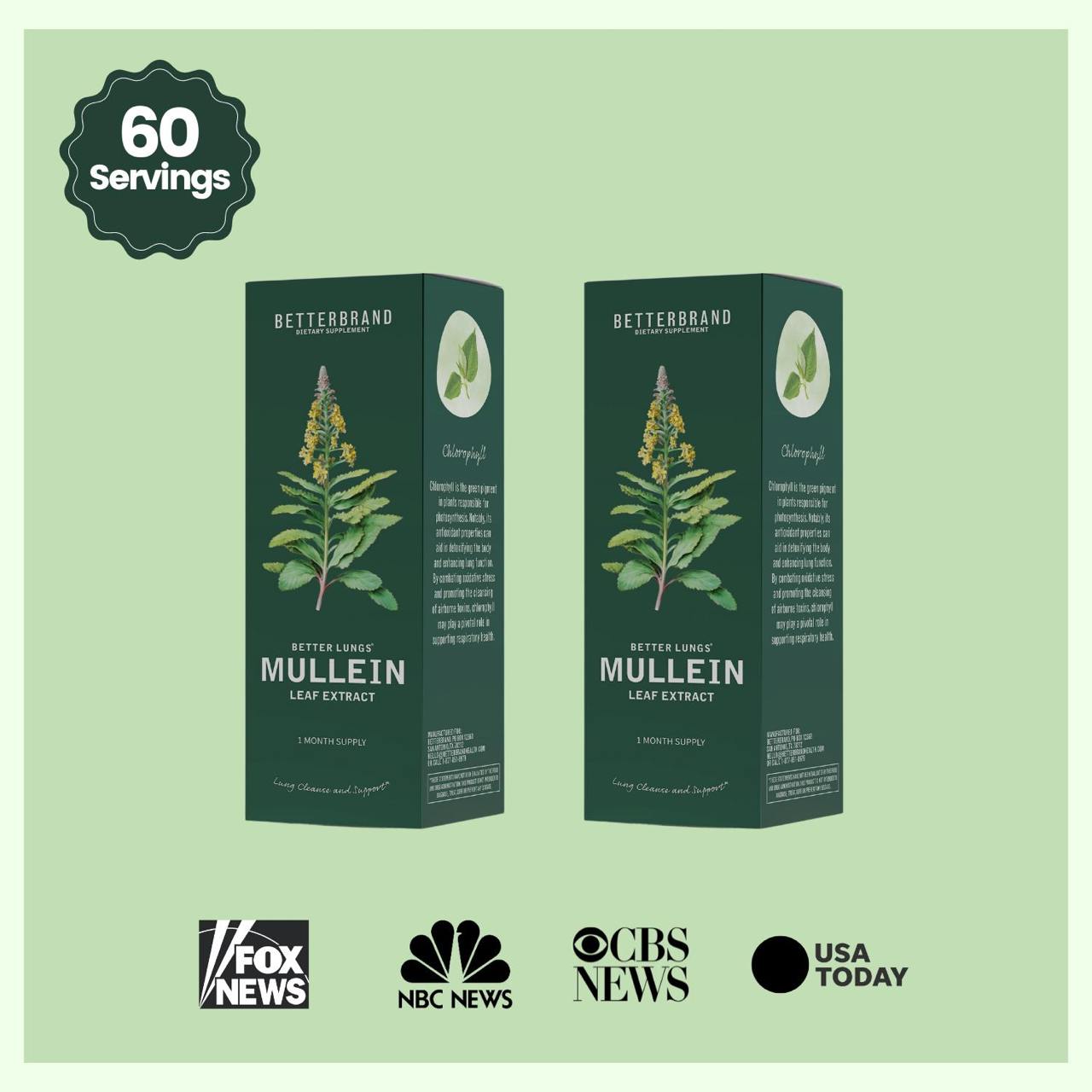 BetterLungs Mullein Tincture 2 Pack