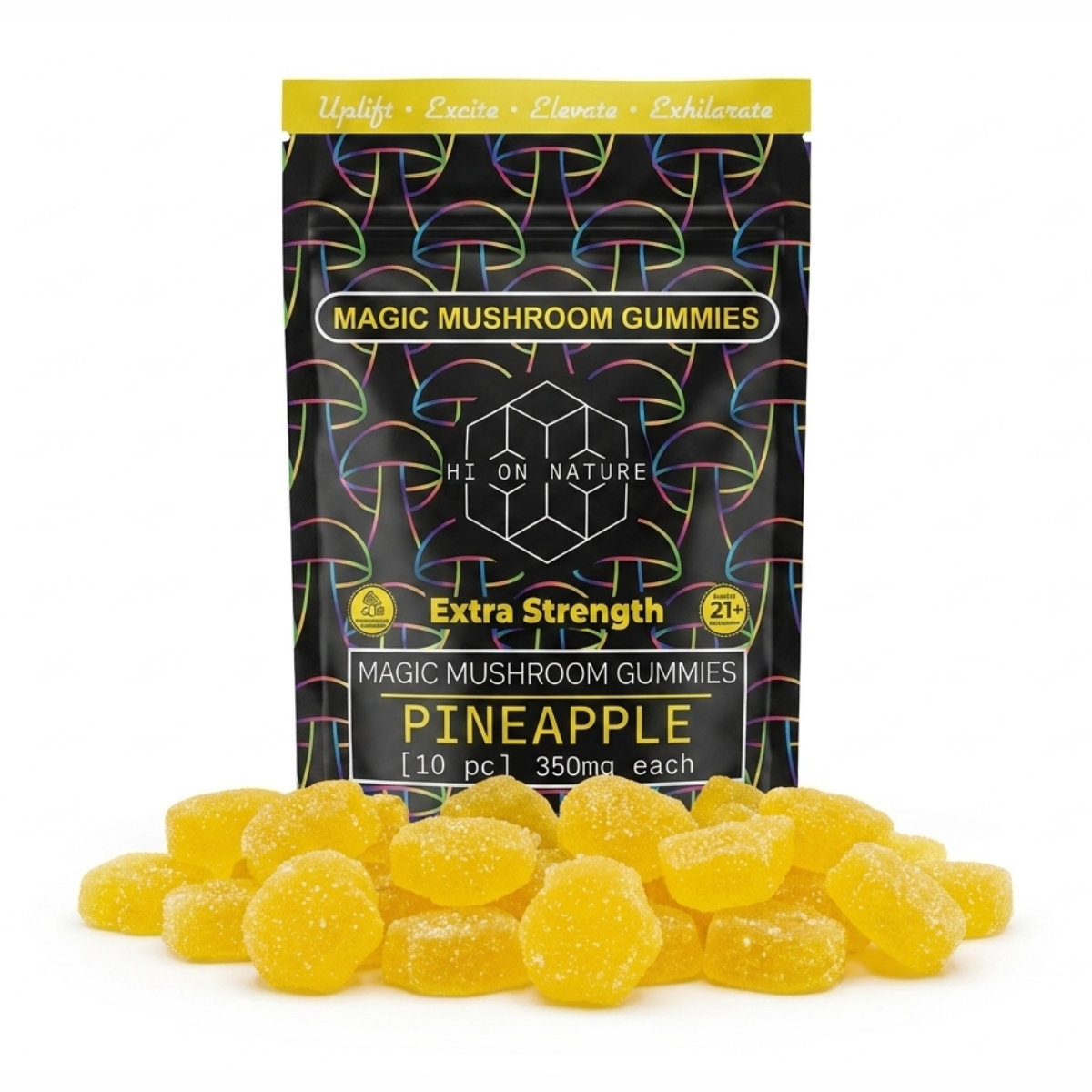 Hi on Nature Magic Mushroom * EXTRA STRENGTH Gummies * 10 Flavors Best Sales Price - Gummies