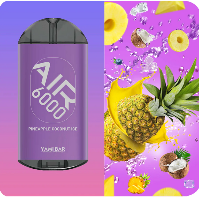 Yami Bar Air 6000 Disposable 6000 Puffs - Pineapple Coconut Ice Best Sales Price - Disposables