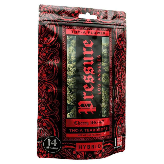 Pressure LA Premium THCa Teardrops Flower Packs 14g Cherry AK-47 – Hybrid