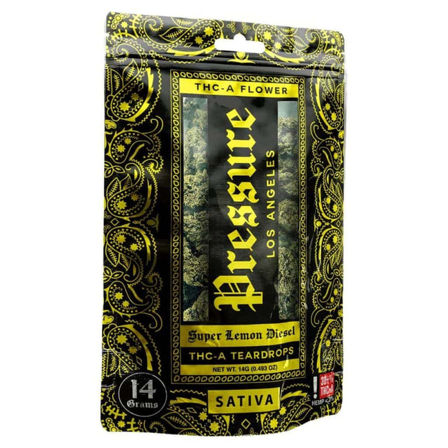 Pressure LA Premium THCa Teardrops Flower Packs 14g Super Lemon Diesel – Sativa